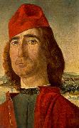 CARPACCIO, Vittore Portrait of an Unknown Man with Red Beret dfg oil painting